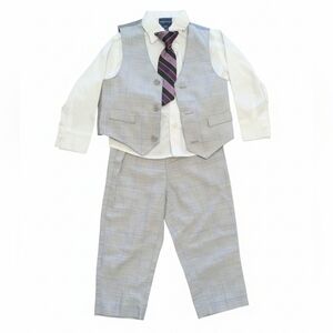 🖤 Nautica Gray Plaid Vest with Pink and Black Tie